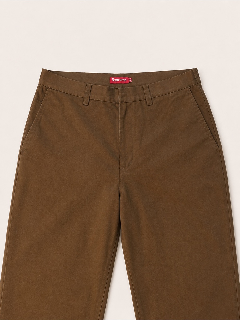 Supreme Brown Straight-Leg Chino Pants